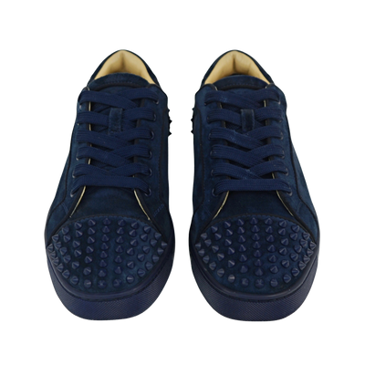 CHRISTIAN LOUBOUTIN LOUIS JUNIOR SPIKE | NAVY SUEDE | SIZE 8