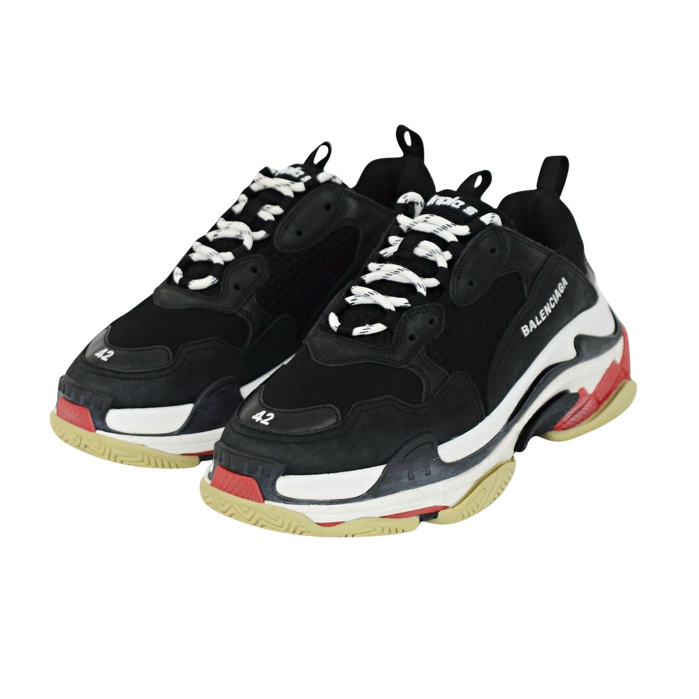 Balenciaga Triple S | Black & Red | Size 8
