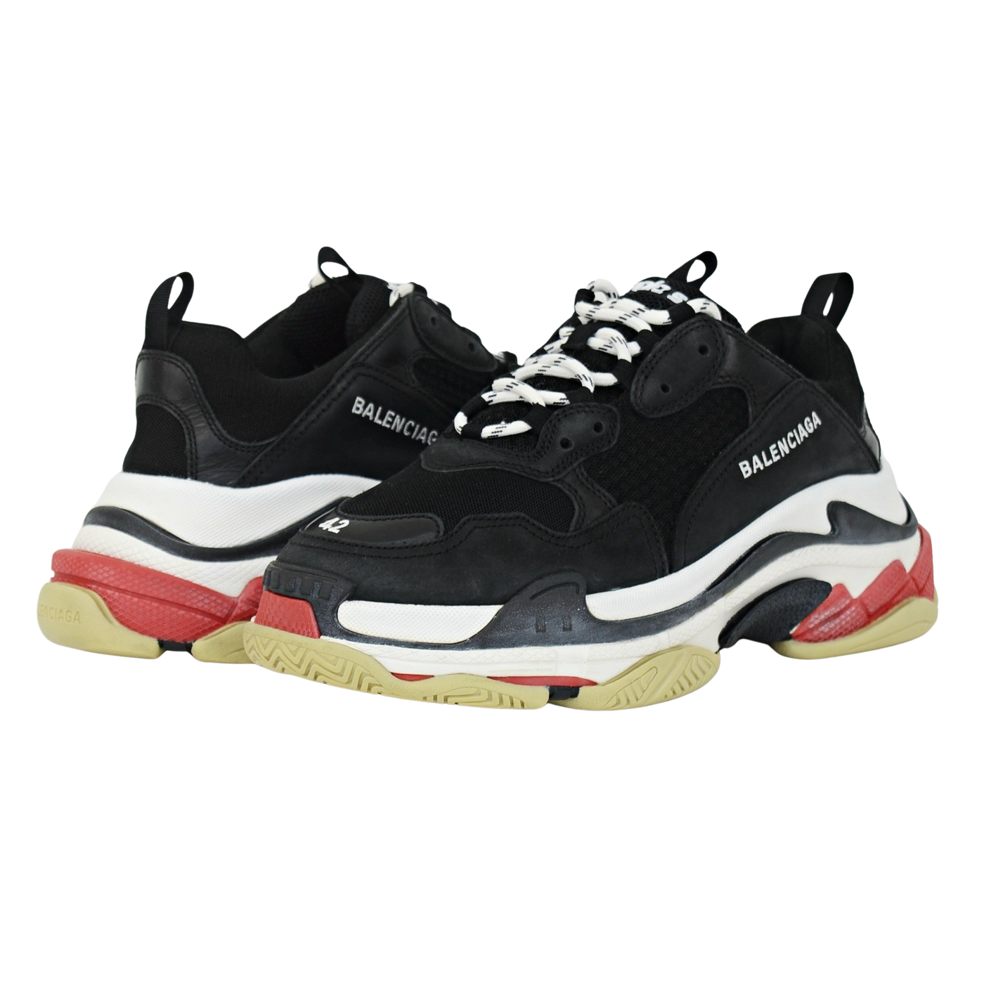 Balenciaga Triple S | Black & Red | Size 8