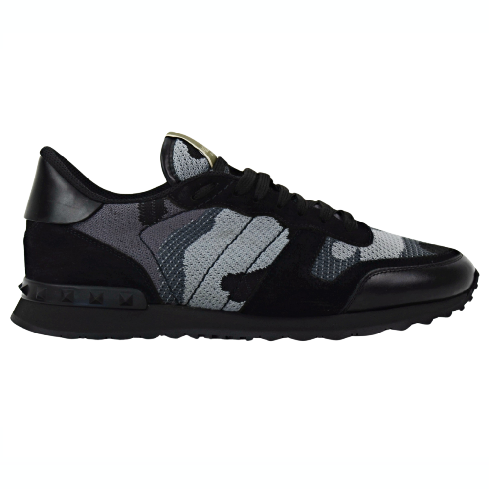 Valentino Rock Runner | Black & Grey Mesh | Size 7