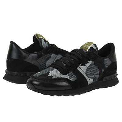 Valentino Rock Runner | Black & Grey Mesh | Size 7