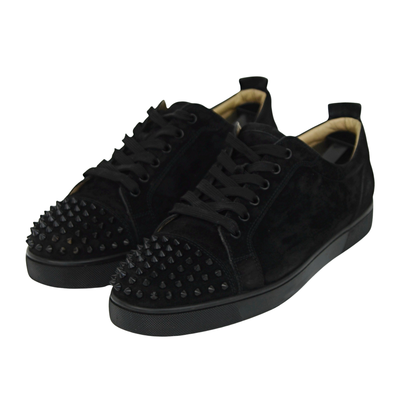 CHRISTIAN LOUBOUTIN LOUIS JUNIOR SPIKE | BLACK SUEDE | SIZE 10.5