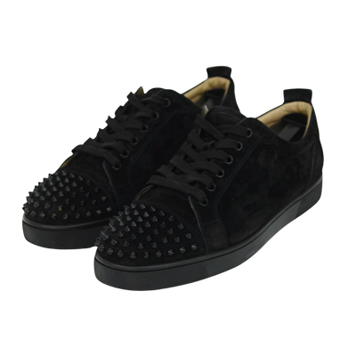 CHRISTIAN LOUBOUTIN LOUIS JUNIOR SPIKE | BLACK SUEDE | SIZE 10.5