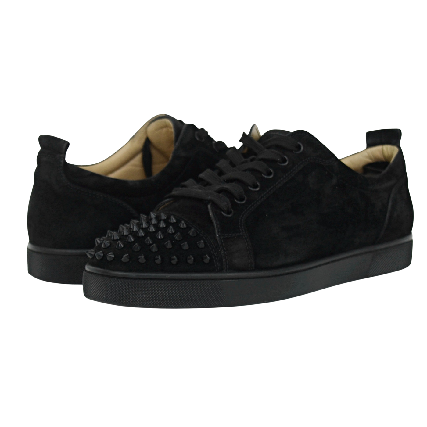 CHRISTIAN LOUBOUTIN LOUIS JUNIOR SPIKE | BLACK SUEDE | SIZE 10.5
