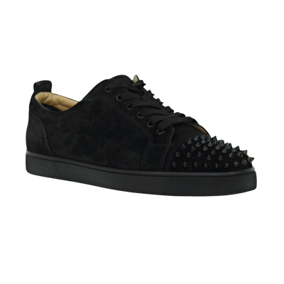 CHRISTIAN LOUBOUTIN LOUIS JUNIOR SPIKE | BLACK SUEDE | SIZE 10.5