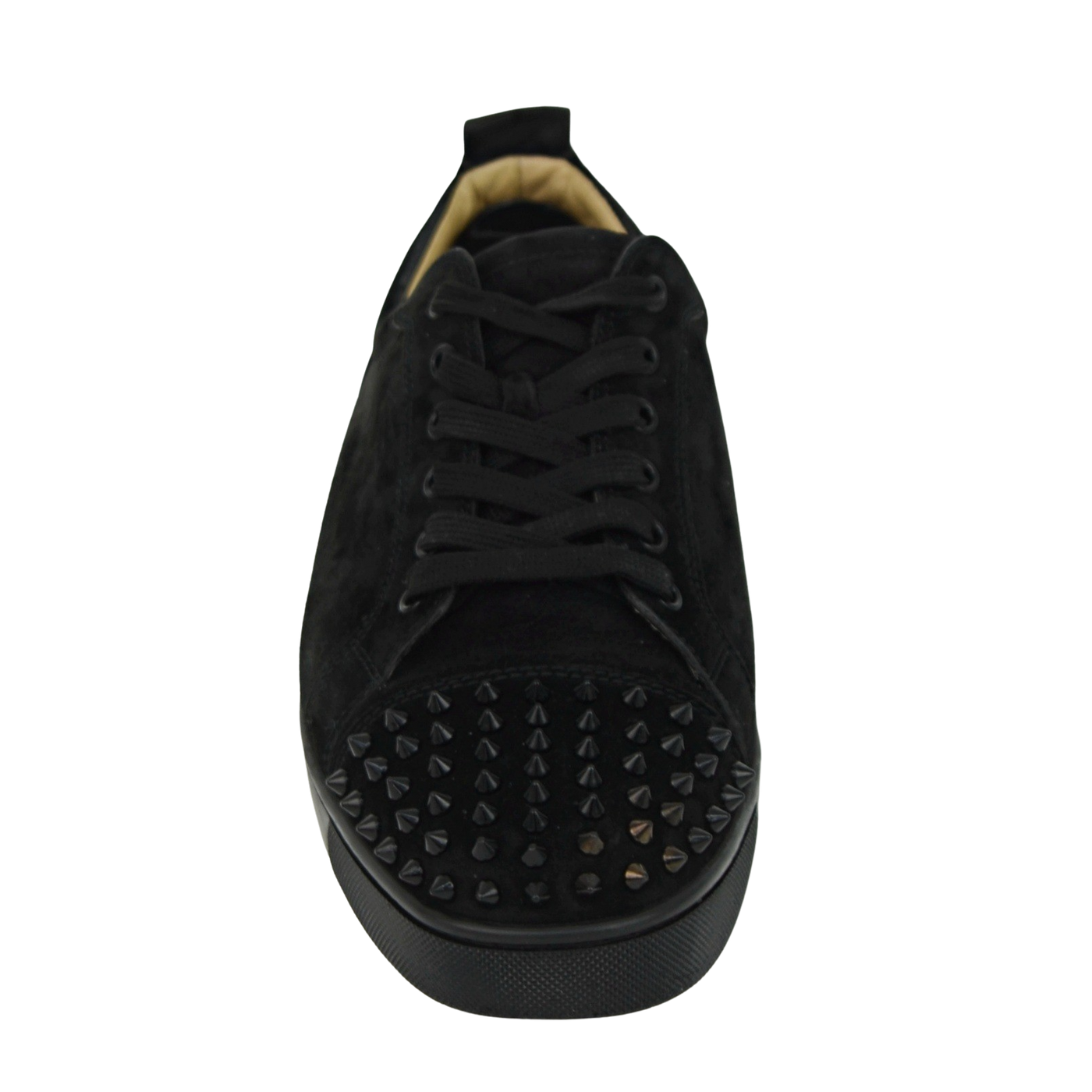CHRISTIAN LOUBOUTIN LOUIS JUNIOR SPIKE | BLACK SUEDE | SIZE 10.5