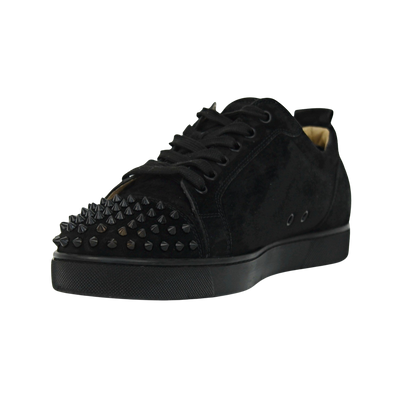 CHRISTIAN LOUBOUTIN LOUIS JUNIOR SPIKE | BLACK SUEDE | SIZE 10.5