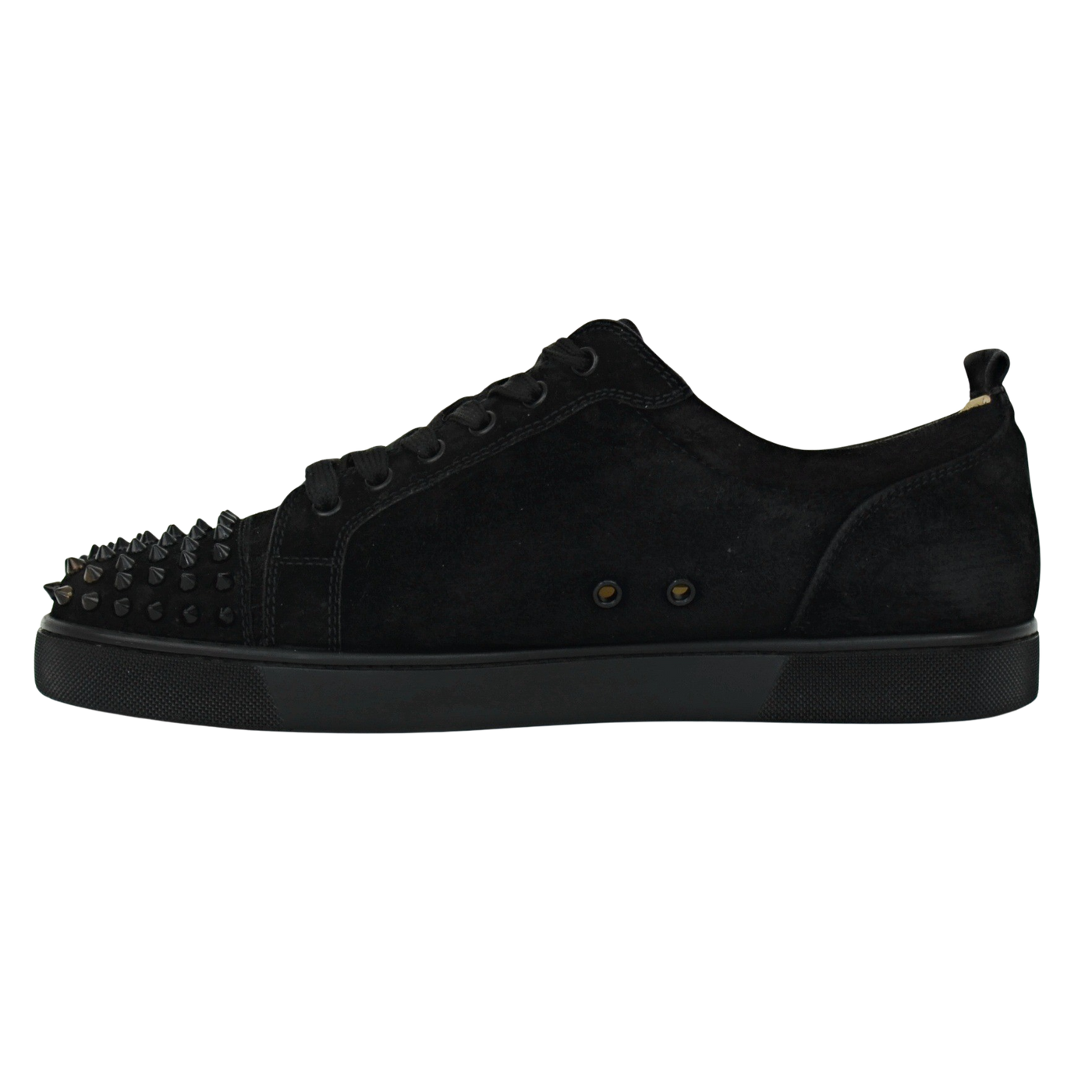 CHRISTIAN LOUBOUTIN LOUIS JUNIOR SPIKE | BLACK SUEDE | SIZE 10.5