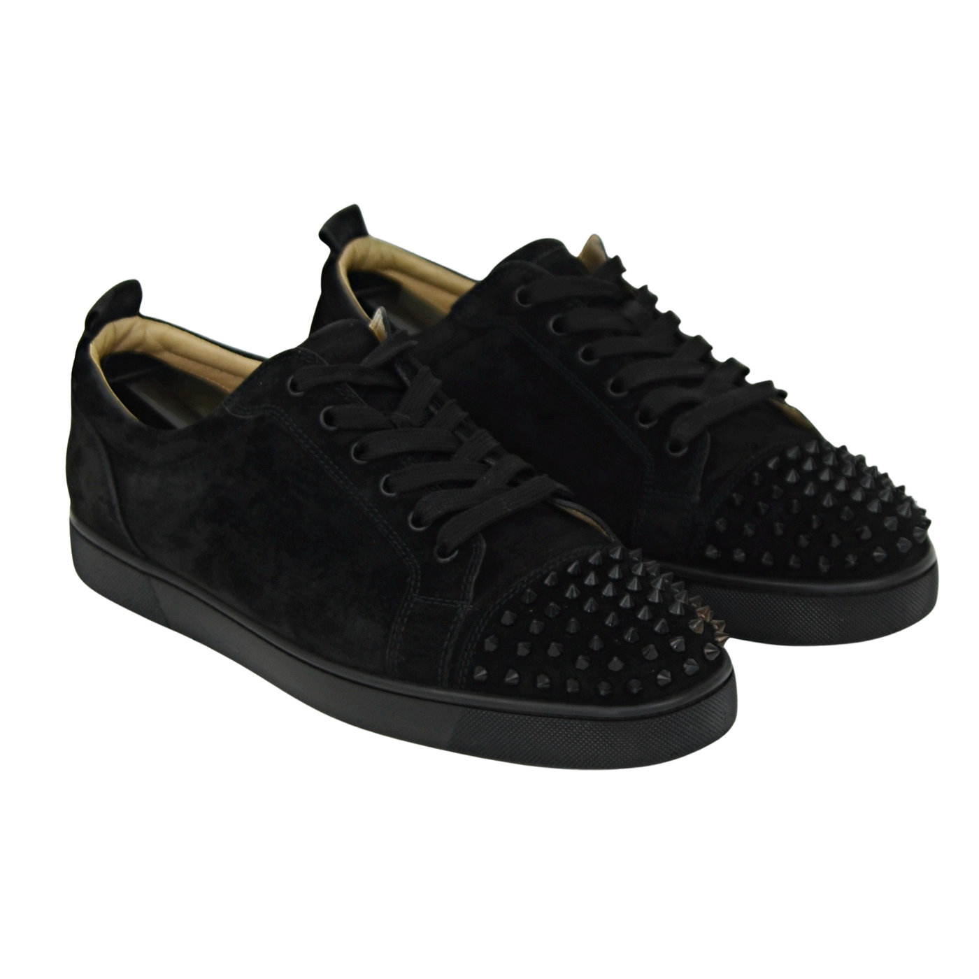 CHRISTIAN LOUBOUTIN LOUIS JUNIOR SPIKE | BLACK SUEDE | SIZE 10.5