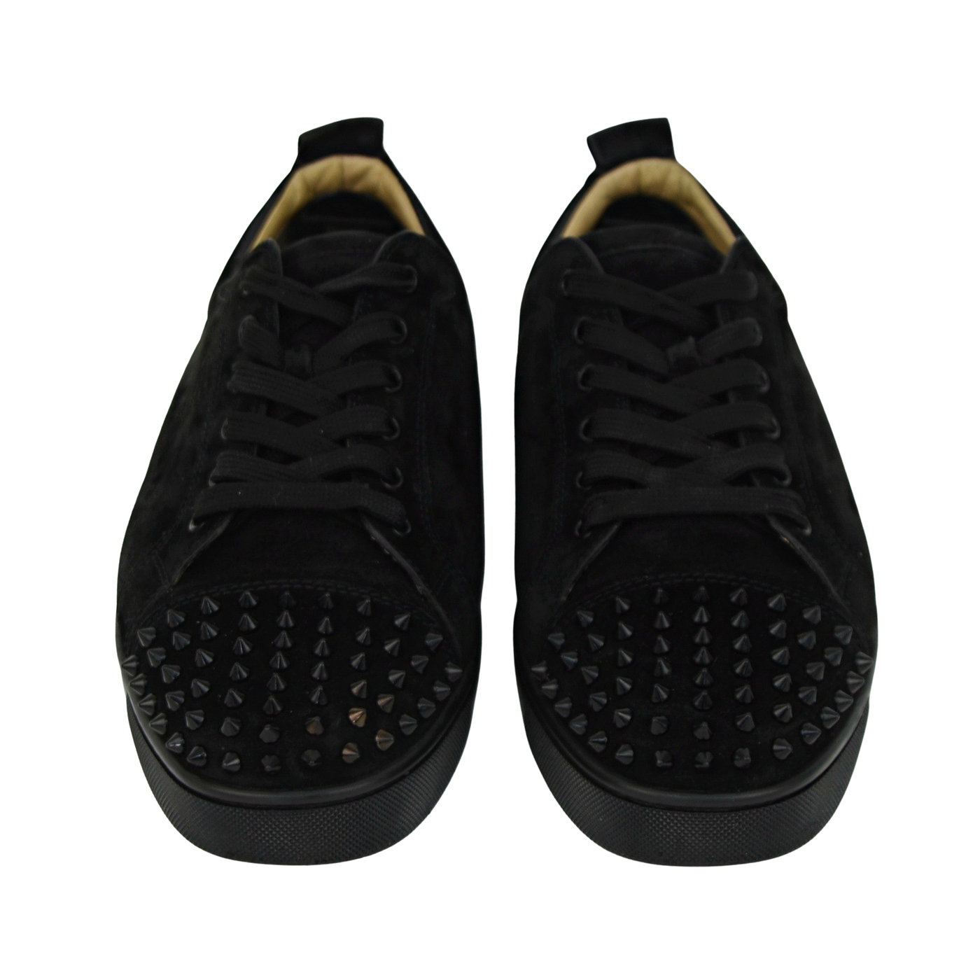 CHRISTIAN LOUBOUTIN LOUIS JUNIOR SPIKE | BLACK SUEDE | SIZE 10.5