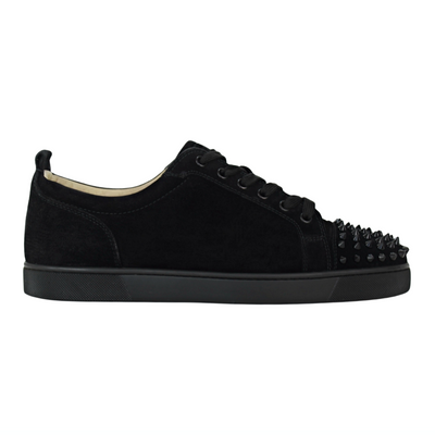 CHRISTIAN LOUBOUTIN LOUIS JUNIOR SPIKE | BLACK SUEDE | SIZE 9