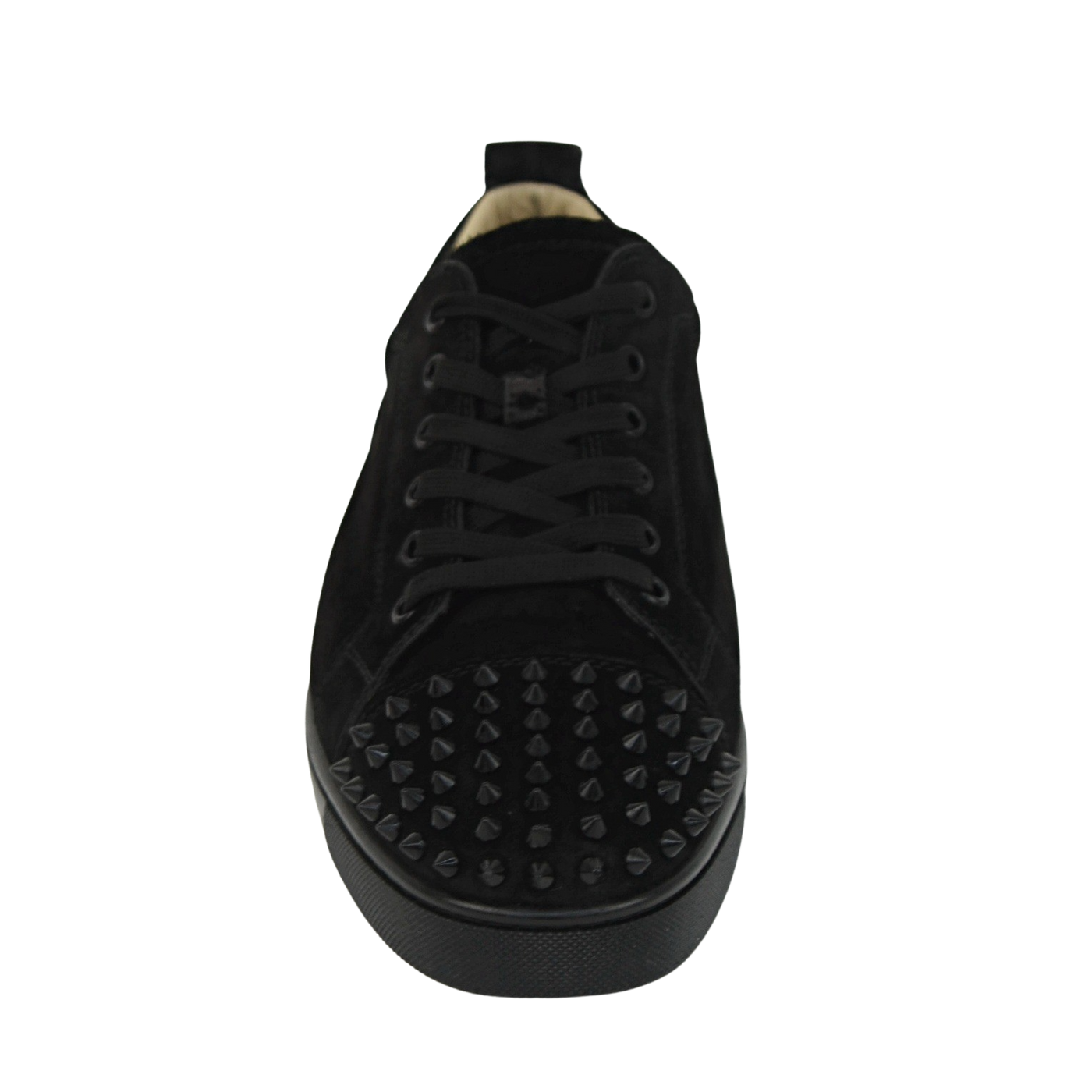 CHRISTIAN LOUBOUTIN LOUIS JUNIOR SPIKE | BLACK SUEDE | SIZE 9