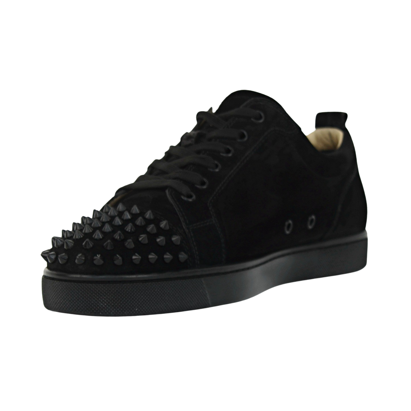 CHRISTIAN LOUBOUTIN LOUIS JUNIOR SPIKE | BLACK SUEDE | SIZE 9