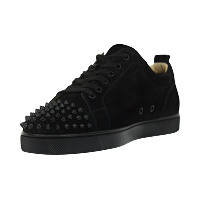 CHRISTIAN LOUBOUTIN LOUIS JUNIOR SPIKE | BLACK SUEDE | SIZE 9