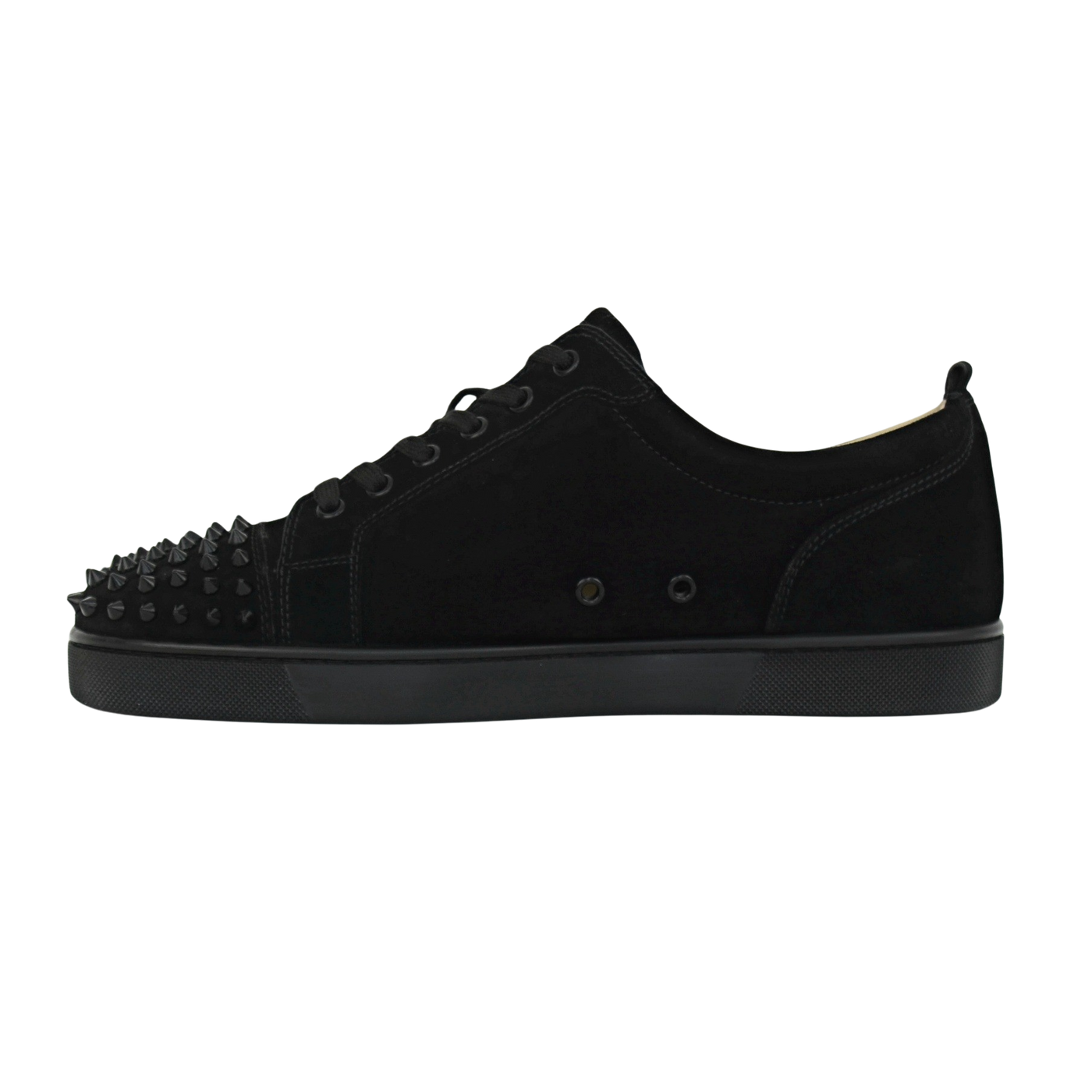 CHRISTIAN LOUBOUTIN LOUIS JUNIOR SPIKE | BLACK SUEDE | SIZE 9