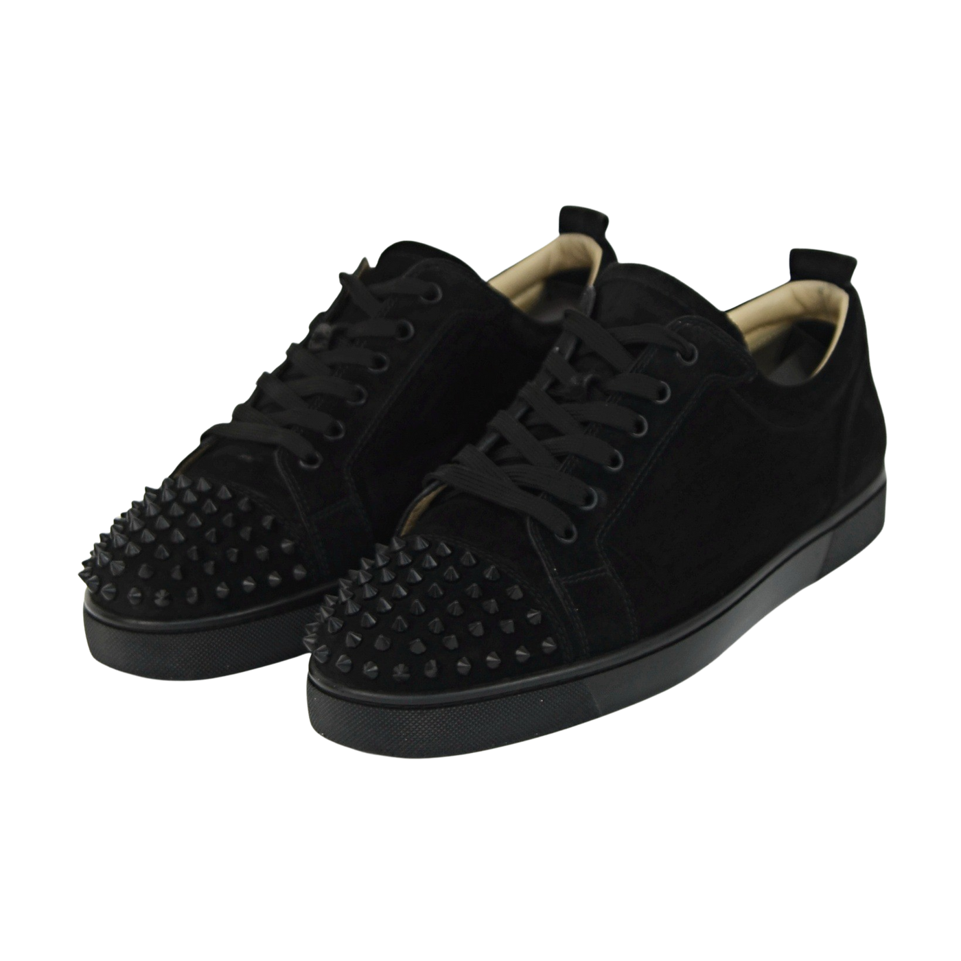 CHRISTIAN LOUBOUTIN LOUIS JUNIOR SPIKE | BLACK SUEDE | SIZE 9