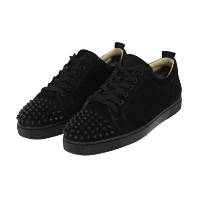 CHRISTIAN LOUBOUTIN LOUIS JUNIOR SPIKE | BLACK SUEDE | SIZE 9
