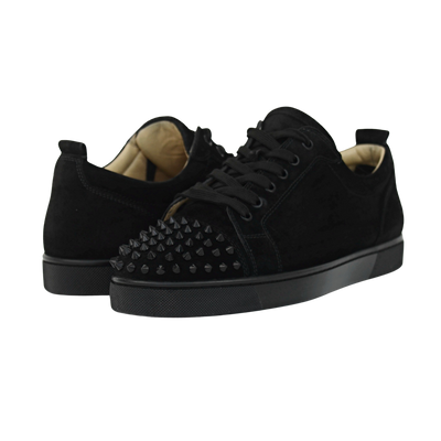 CHRISTIAN LOUBOUTIN LOUIS JUNIOR SPIKE | BLACK SUEDE | SIZE 9