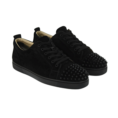CHRISTIAN LOUBOUTIN LOUIS JUNIOR SPIKE | BLACK SUEDE | SIZE 9