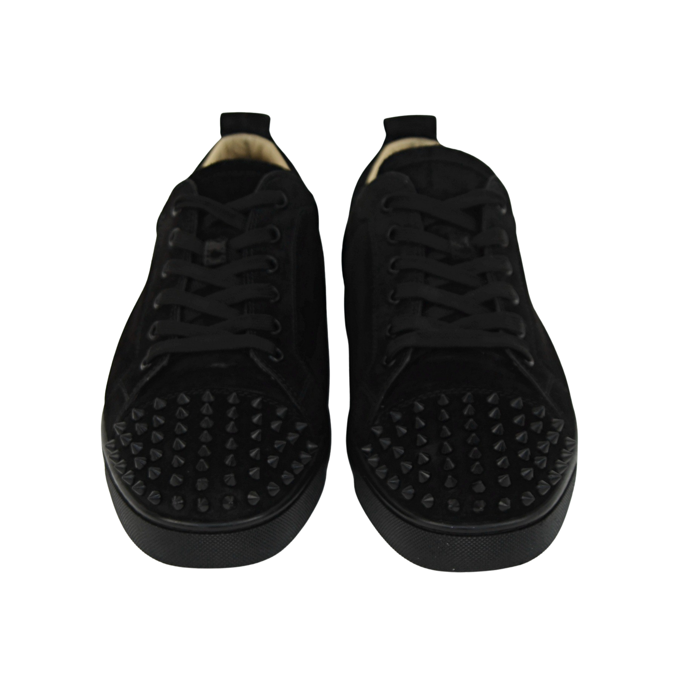 CHRISTIAN LOUBOUTIN LOUIS JUNIOR SPIKE | BLACK SUEDE | SIZE 9
