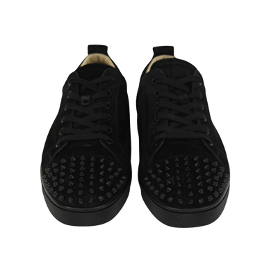 CHRISTIAN LOUBOUTIN LOUIS JUNIOR SPIKE | BLACK SUEDE | SIZE 9