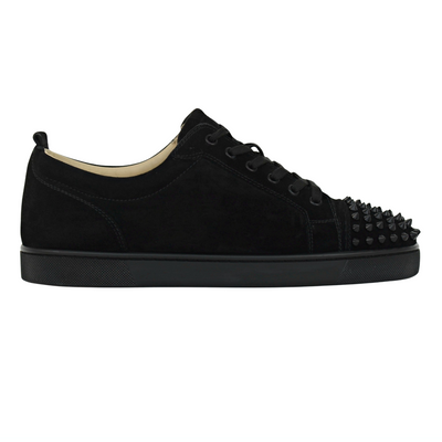 CHRISTIAN LOUBOUTIN LOUIS JUNIOR SPIKE | BLACK SUEDE | SIZE 9
