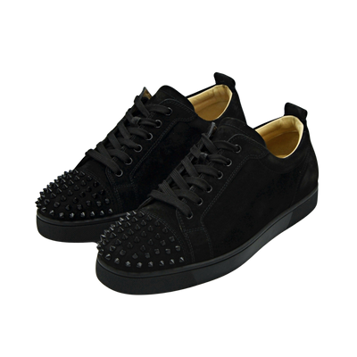 CHRISTIAN LOUBOUTIN LOUIS JUNIOR SPIKE | BLACK SUEDE | SIZE 9