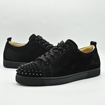 CHRISTIAN LOUBOUTIN LOUIS JUNIOR SPIKE | BLACK SUEDE | SIZE 9