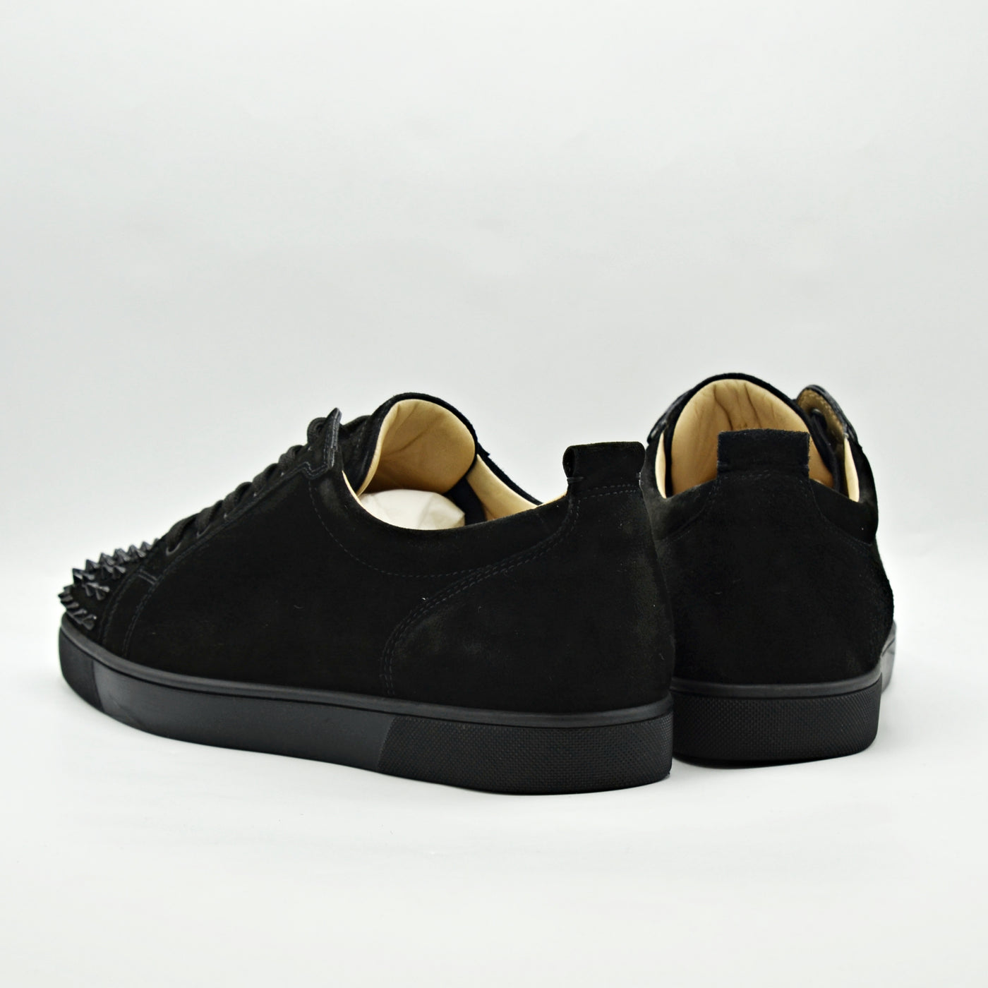 CHRISTIAN LOUBOUTIN LOUIS JUNIOR SPIKE | BLACK SUEDE | SIZE 9