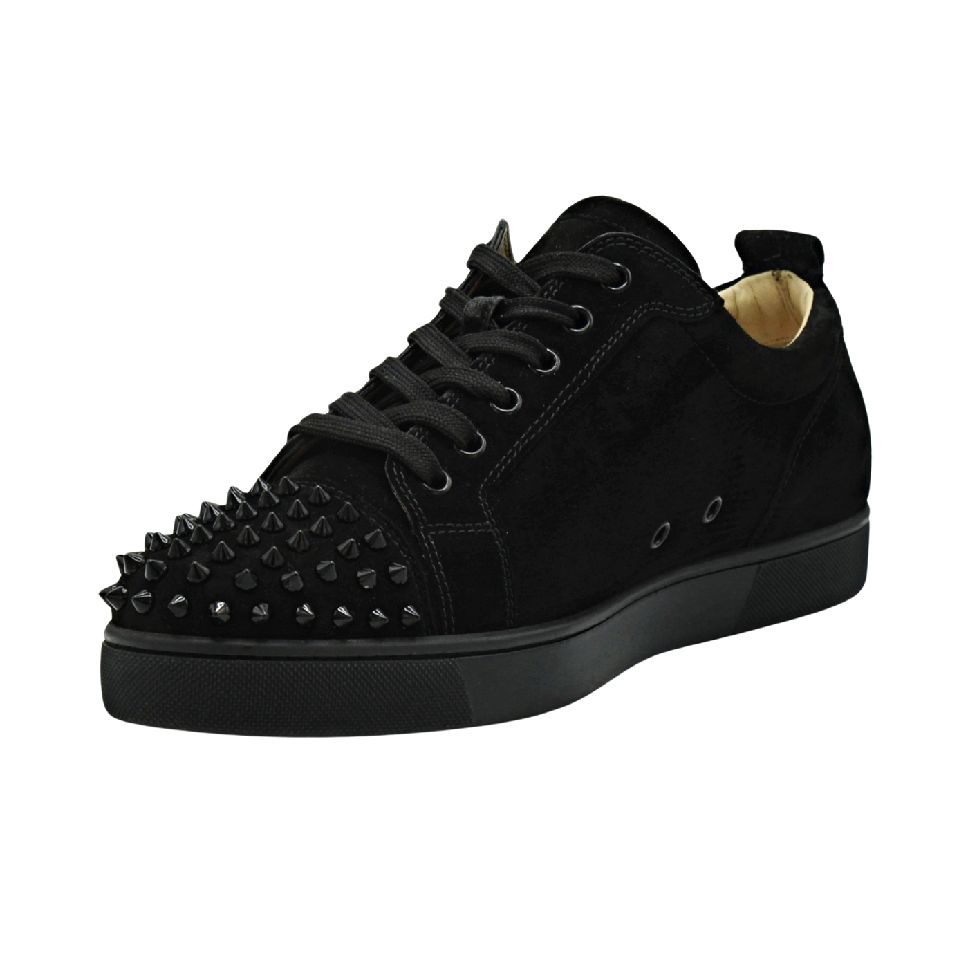 CHRISTIAN LOUBOUTIN LOUIS JUNIOR SPIKE | BLACK SUEDE | SIZE 9