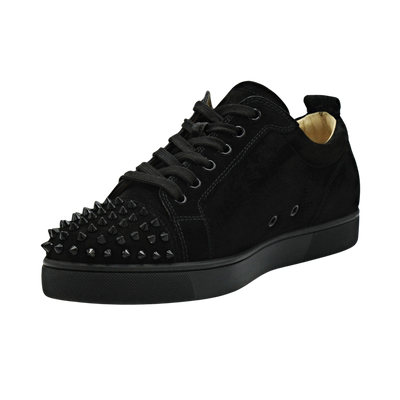 CHRISTIAN LOUBOUTIN LOUIS JUNIOR SPIKE | BLACK SUEDE | SIZE 9