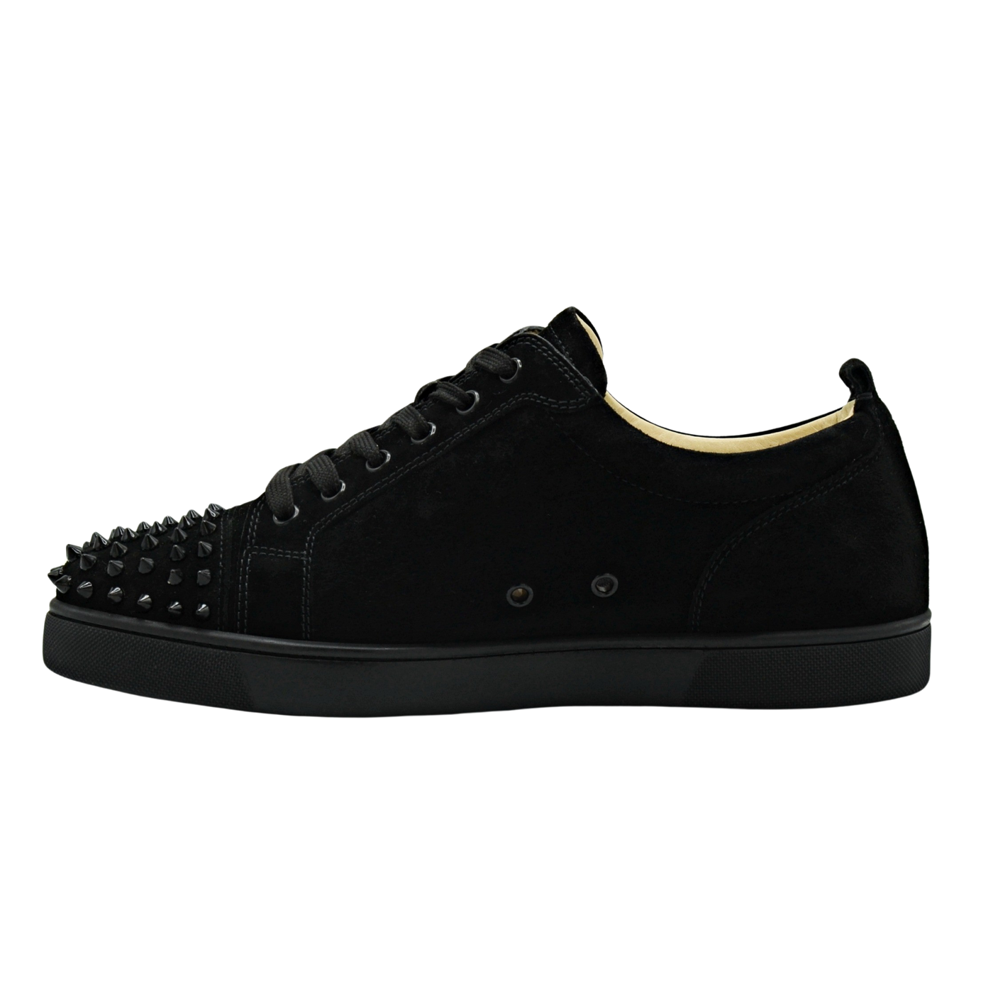 CHRISTIAN LOUBOUTIN LOUIS JUNIOR SPIKE | BLACK SUEDE | SIZE 9