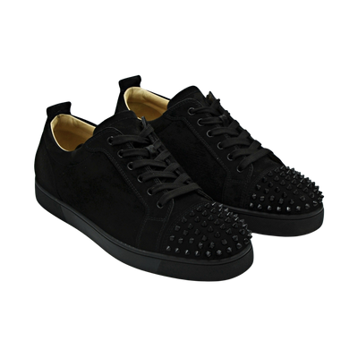 CHRISTIAN LOUBOUTIN LOUIS JUNIOR SPIKE | BLACK SUEDE | SIZE 9