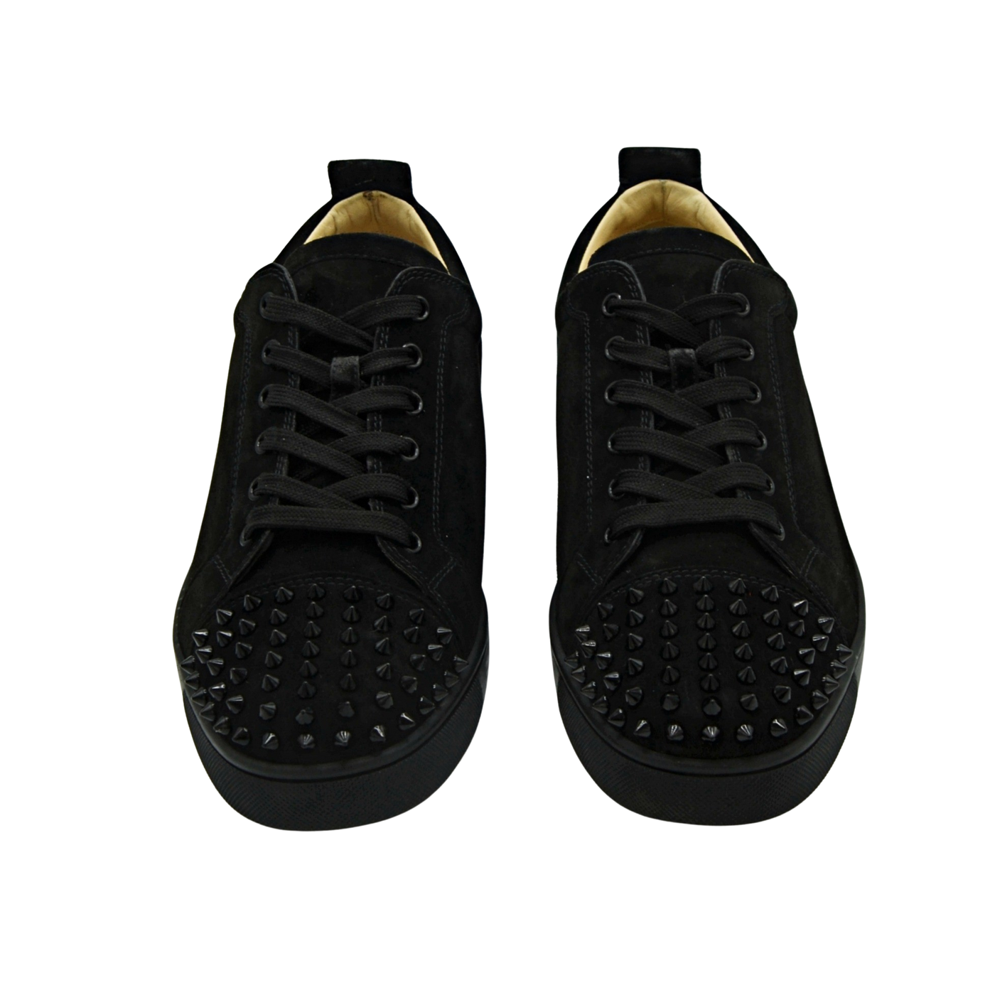 CHRISTIAN LOUBOUTIN LOUIS JUNIOR SPIKE | BLACK SUEDE | SIZE 9