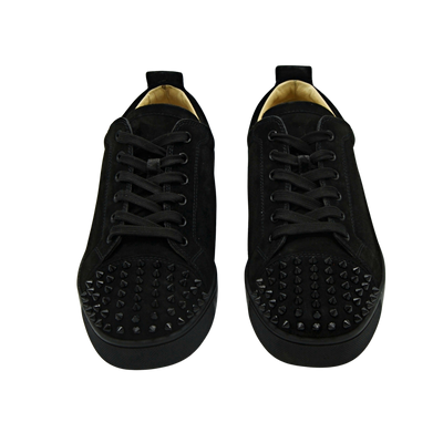 CHRISTIAN LOUBOUTIN LOUIS JUNIOR SPIKE | BLACK SUEDE | SIZE 9