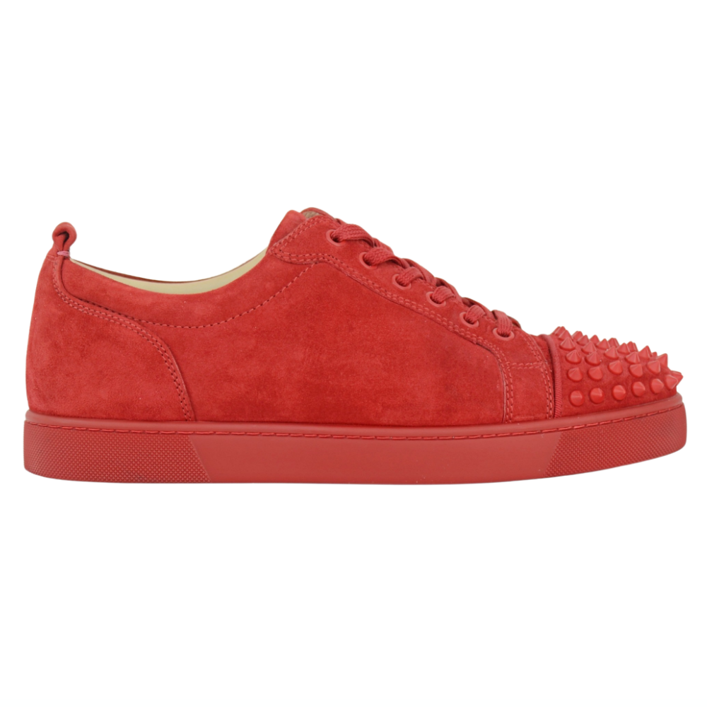 CHRISTIAN LOUBOUTIN LOUIS JUNIOR SPIKE | RED SUEDE | SIZE 8