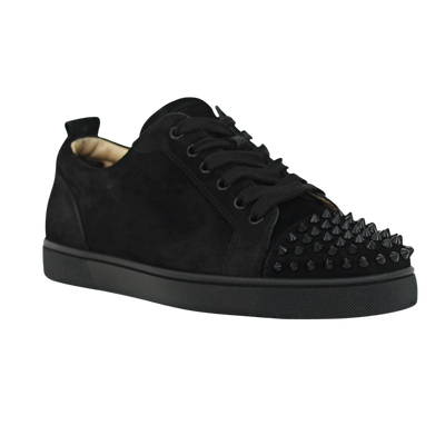 CHRISTIAN LOUBOUTIN LOUIS JUNIOR SPIKE | BLACK SUEDE | SIZE 7
