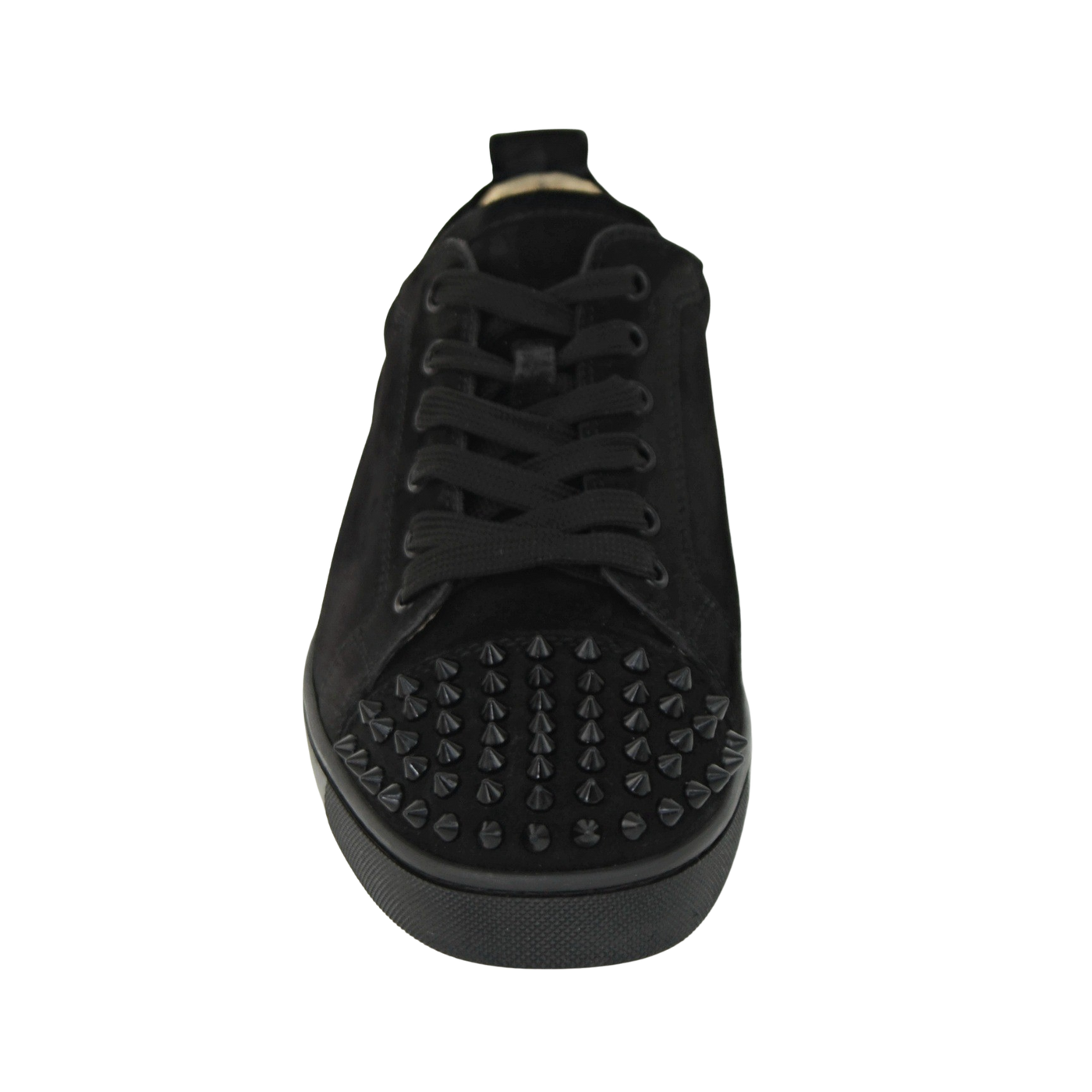 CHRISTIAN LOUBOUTIN LOUIS JUNIOR SPIKE | BLACK SUEDE | SIZE 7