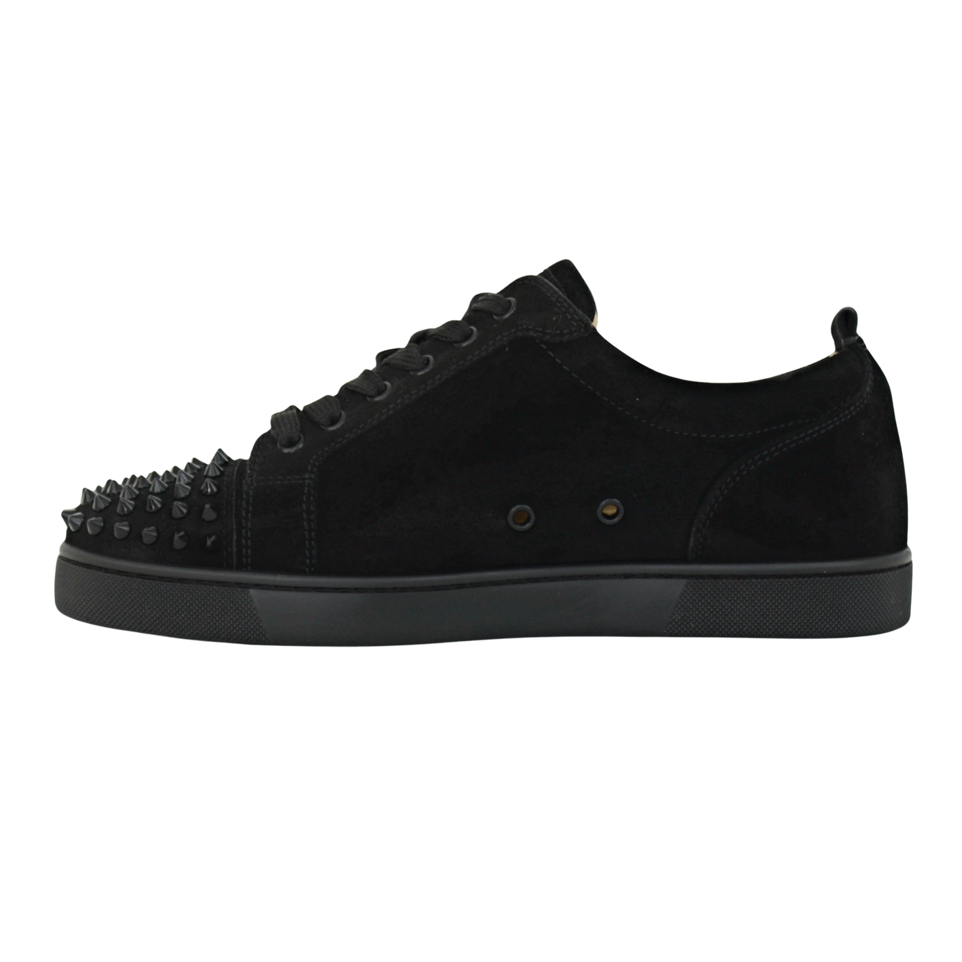 CHRISTIAN LOUBOUTIN LOUIS JUNIOR SPIKE | BLACK SUEDE | SIZE 7