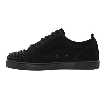 CHRISTIAN LOUBOUTIN LOUIS JUNIOR SPIKE | BLACK SUEDE | SIZE 7