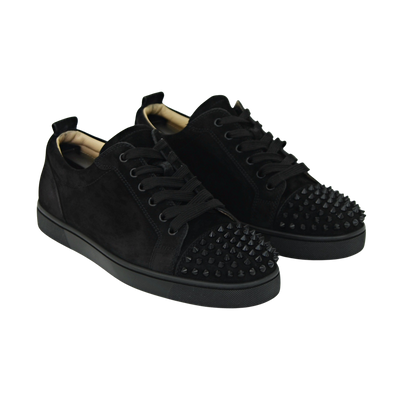 CHRISTIAN LOUBOUTIN LOUIS JUNIOR SPIKE | BLACK SUEDE | SIZE 7
