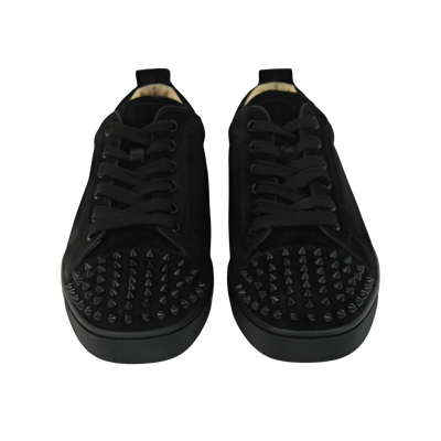 CHRISTIAN LOUBOUTIN LOUIS JUNIOR SPIKE | BLACK SUEDE | SIZE 7