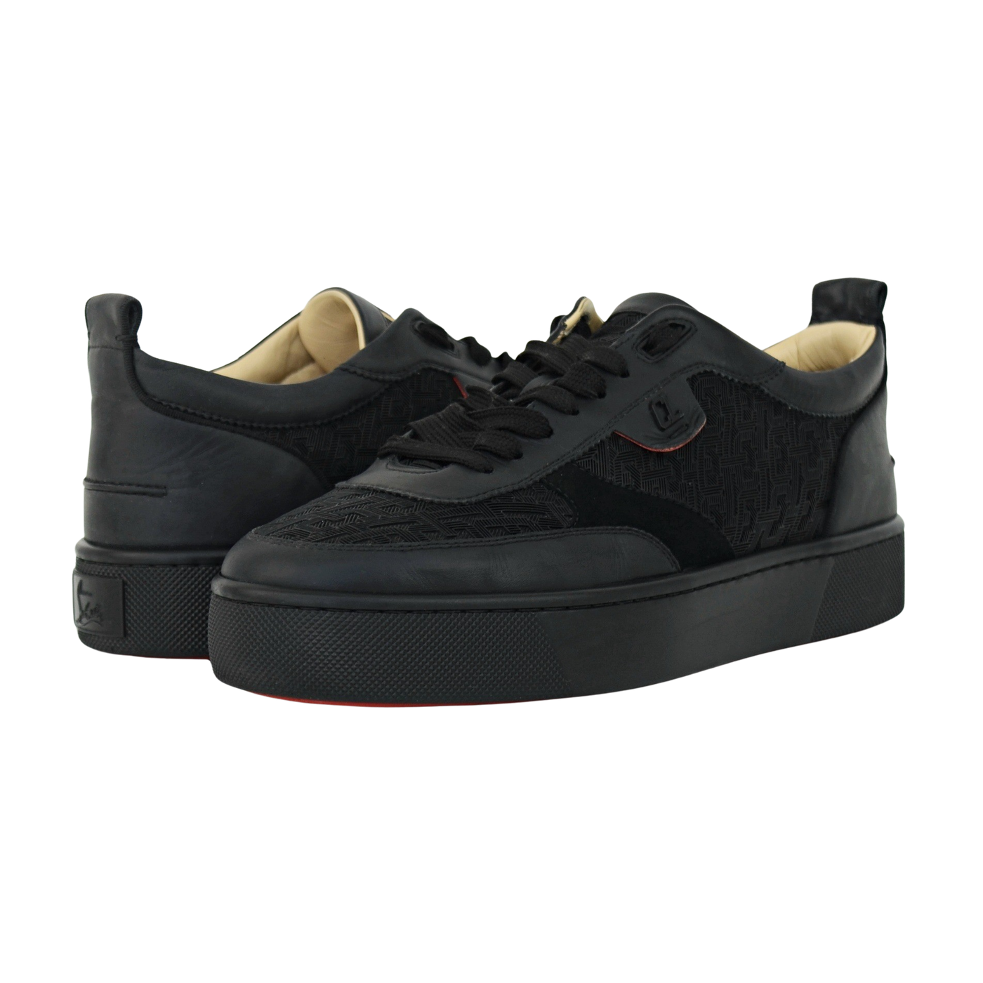 Christian Louboutin Happyrui | Black Monogram | Size 9