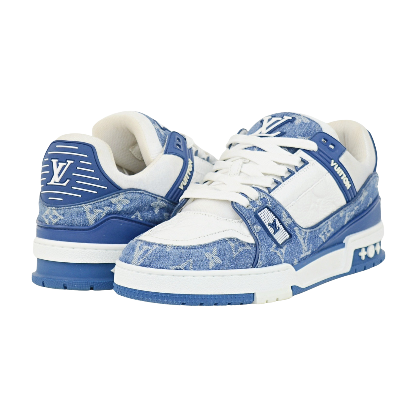 LOUIS VUITTON LV TRAINERS | Blue Denim | SIZE 9