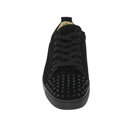 CHRISTIAN LOUBOUTIN LOUIS JUNIOR SPIKE | BLACK SUEDE | SIZE 8.5