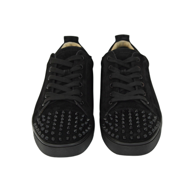 CHRISTIAN LOUBOUTIN LOUIS JUNIOR SPIKE | BLACK SUEDE | SIZE 8.5