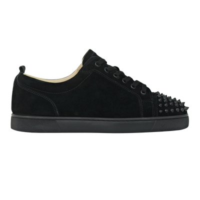 CHRISTIAN LOUBOUTIN LOUIS JUNIOR SPIKE | BLACK SUEDE | SIZE 7.5