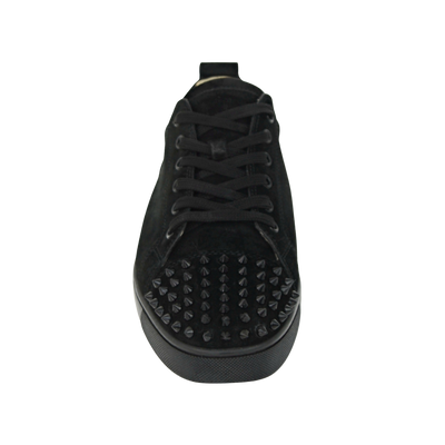 CHRISTIAN LOUBOUTIN LOUIS JUNIOR SPIKE | BLACK SUEDE | SIZE 7.5