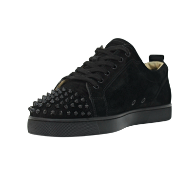 CHRISTIAN LOUBOUTIN LOUIS JUNIOR SPIKE | BLACK SUEDE | SIZE 7.5