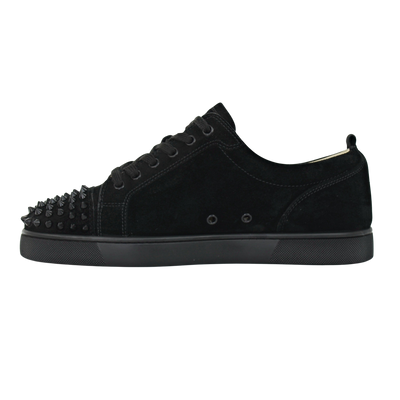 CHRISTIAN LOUBOUTIN LOUIS JUNIOR SPIKE | BLACK SUEDE | SIZE 7.5